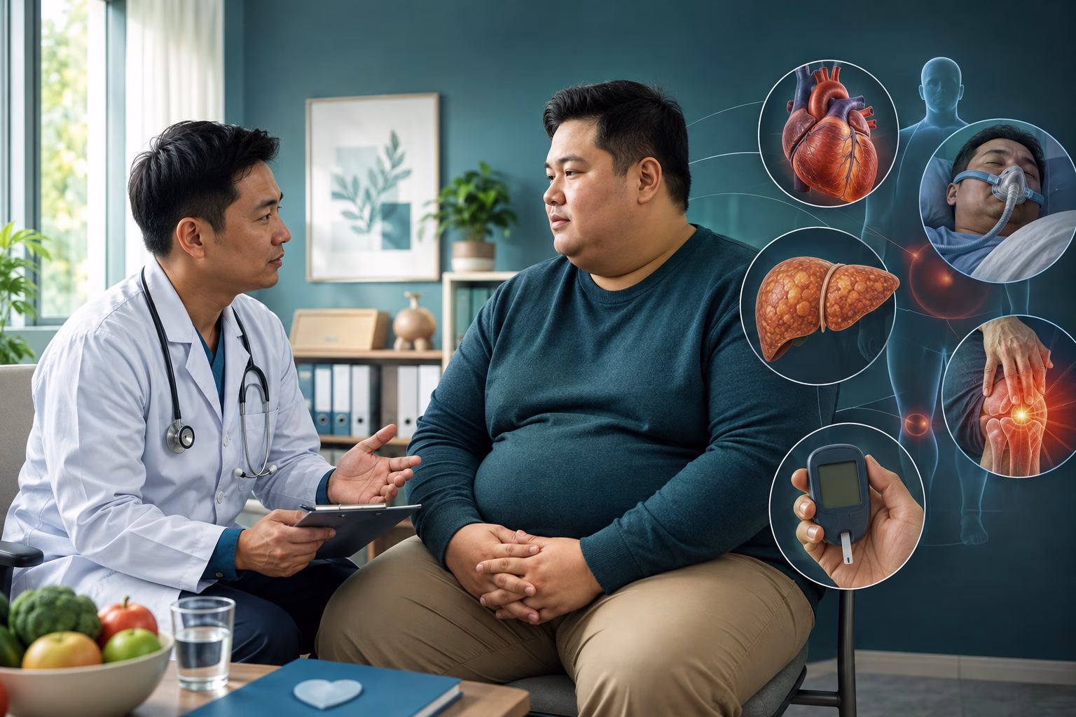 Bác sĩ tư vấn các biến chứng tim mạch, gan nhiễm mỡ, ngưng thở khi ngủ và đau khớp ở người béo phì độ 3