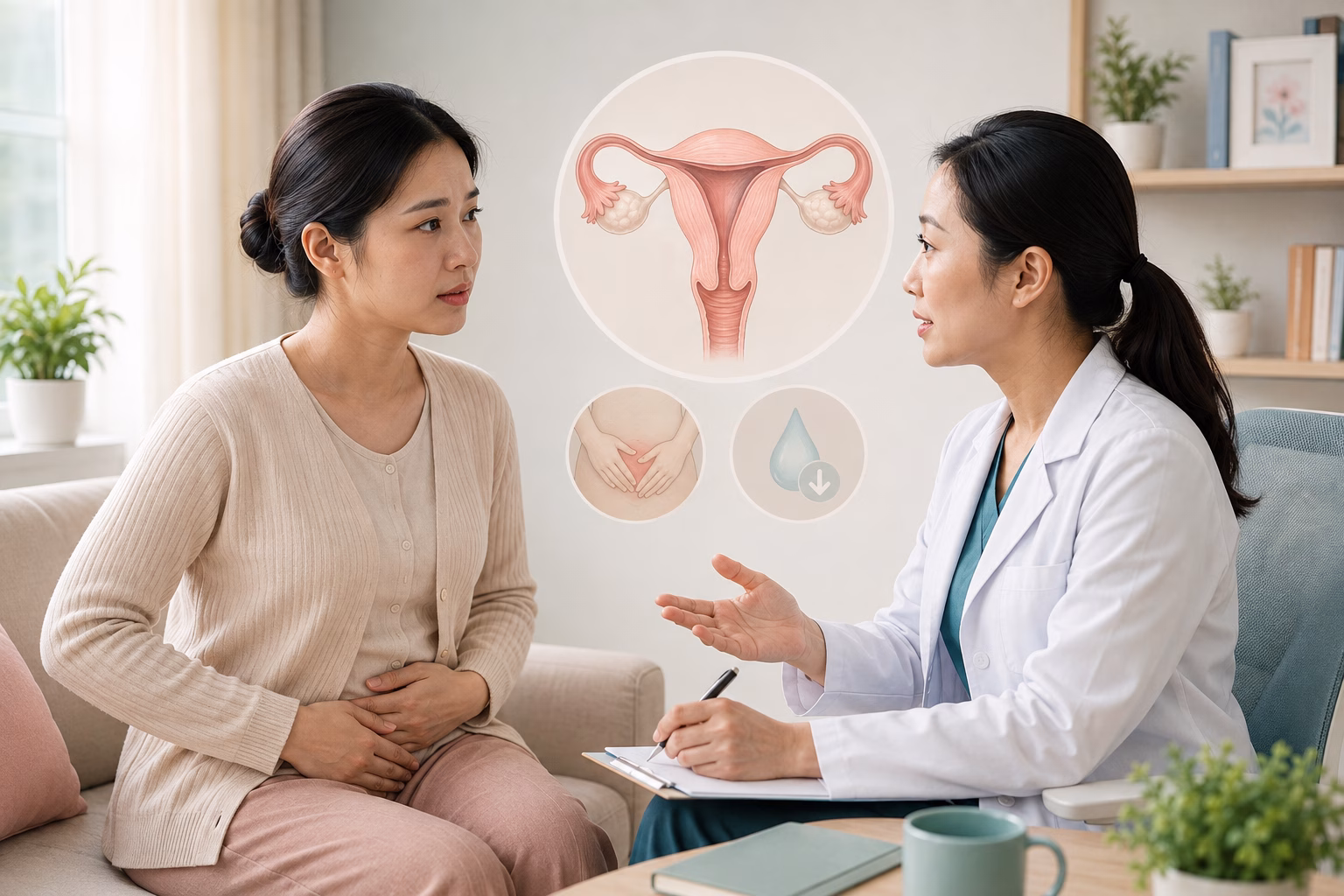 Bác sĩ sản khoa tư vấn tình trạng bế sản dịch và đau bụng dưới ở phụ nữ sau sinh