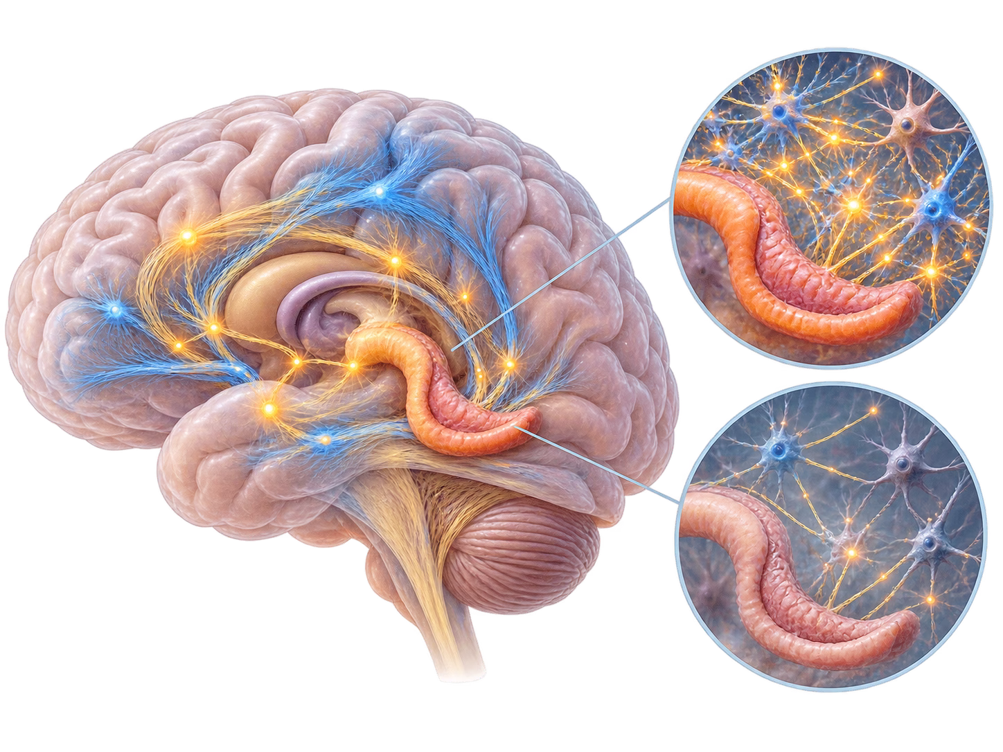 Mô hình hồi hải mã và mạng neuron 3D chân thực so sánh kết nối trí nhớ