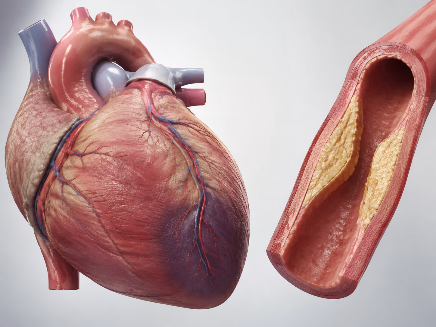 Mô hình tim và động mạch vành 3D chân thực với mảng xơ vữa gây hẹp lòng mạch