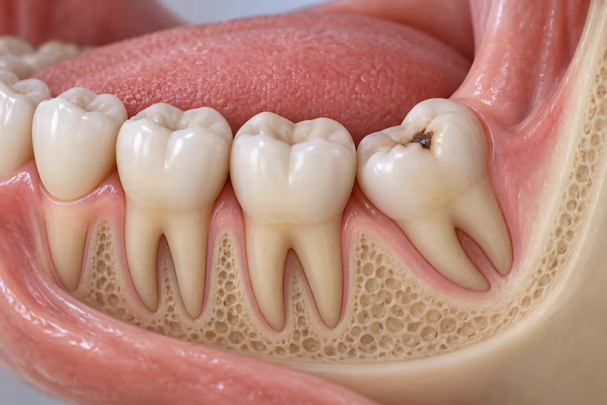 Răng khôn bị sâu ở vùng răng hàm cuối