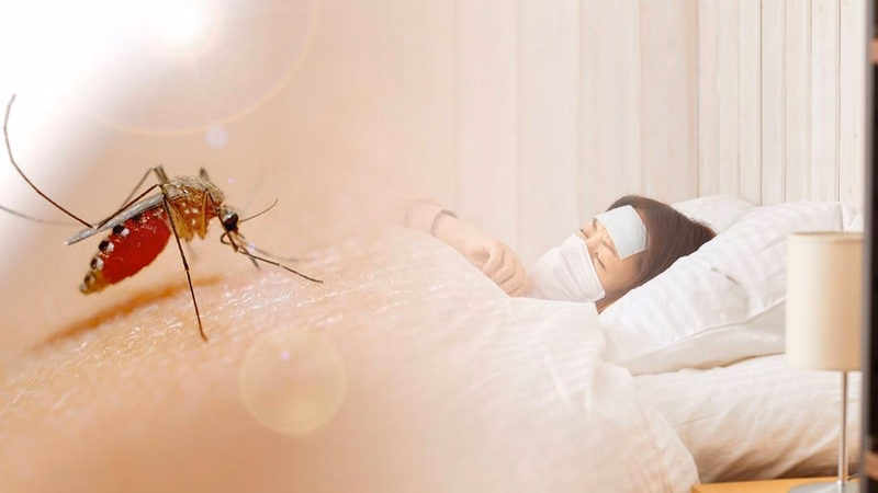 Người bệnh sốt xuất huyết nằm nghỉ ngơi và theo dõi sức khỏe tại phòng thoáng mát