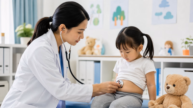 Cho trẻ ăn thêm rau củ quả giàu chất xơ và uống đủ nước giúp hỗ trợ đường ruột hoạt động tốt