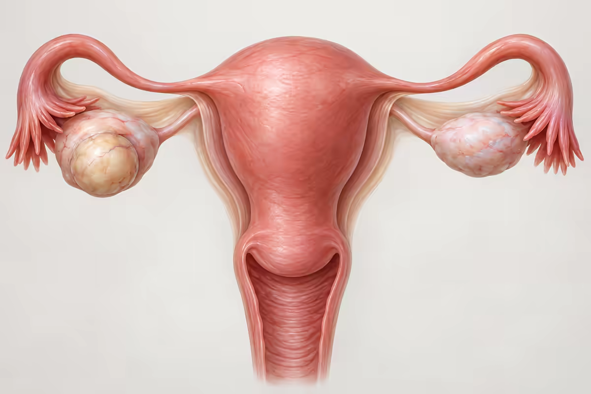 Minh hoạ teratoma trong buồng trứng