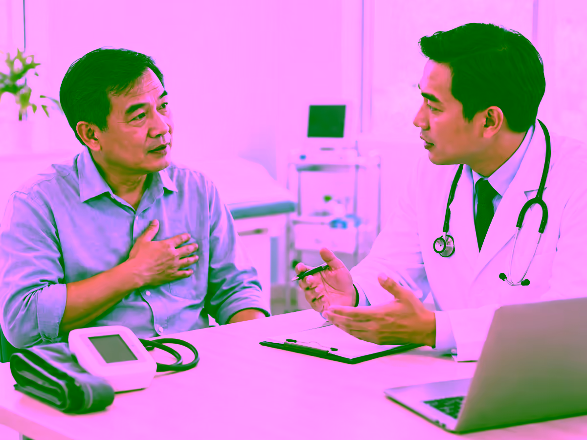 Bác sĩ tư vấn đánh giá thiếu máu cục bộ cho người bệnh