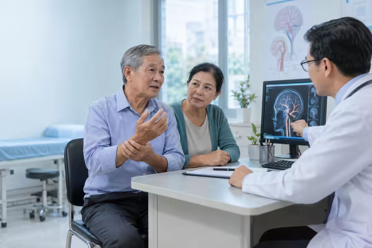 Người bệnh được bác sĩ thần kinh tư vấn sau cơn thiếu máu não thoáng qua