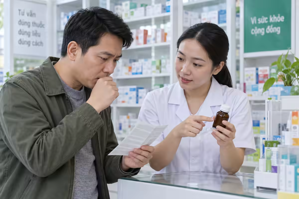 Thuốc giảm ho – dược sĩ hướng dẫn người bệnh dùng đúng liều để tránh tác dụng phụ