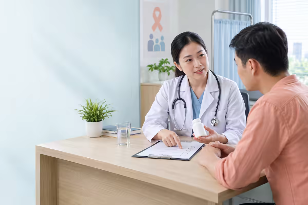 Bác sĩ tư vấn thuốc phơi nhiễm HIV, tác dụng phụ và lịch theo dõi