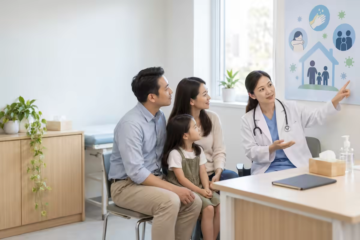 Bác sĩ hướng dẫn gia đình phòng lây thủy đậu và bảo vệ người lớn