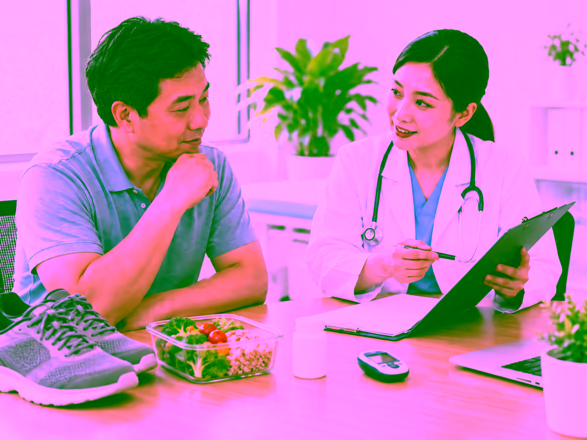 Bác sĩ tư vấn thuốc và thay đổi lối sống cho người tiền tiểu đường