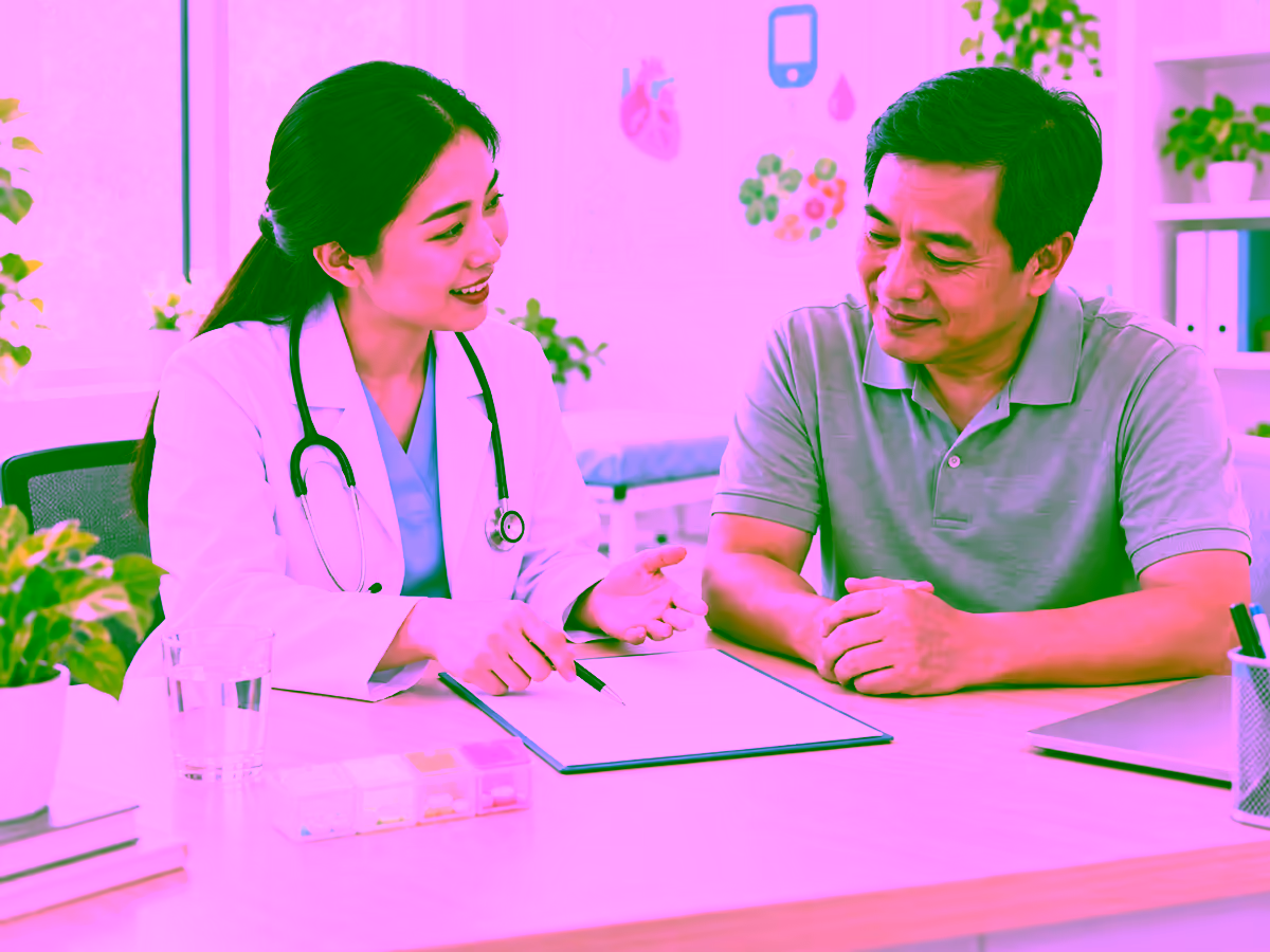 Bác sĩ tư vấn tuân thủ điều trị đái tháo đường