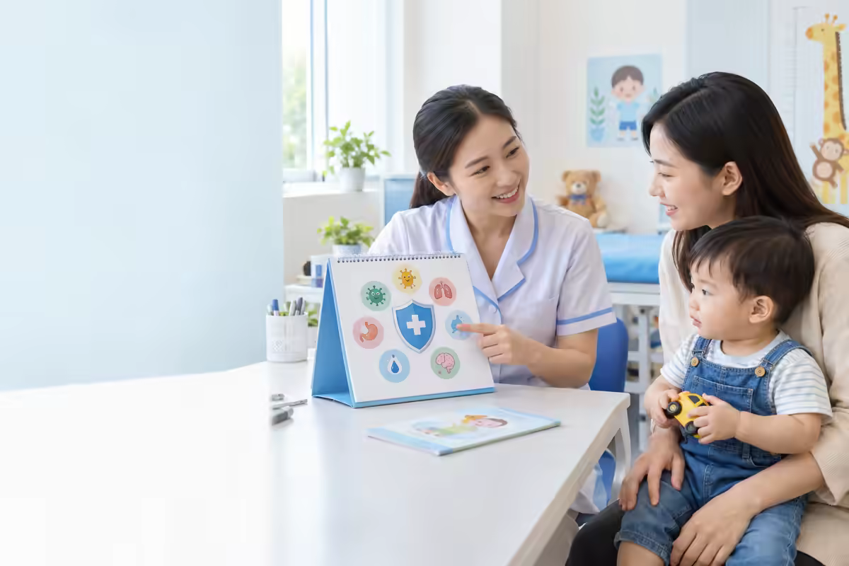 Nhân viên y tế giải thích vắc xin 6 trong 1 và các lưu ý cho phụ huynh
