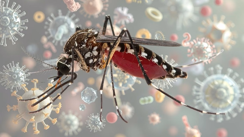 Muỗi vằn Aedes trung gian truyền virus sốt xuất huyết sang người