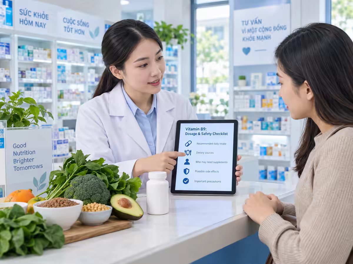 Dược sĩ tư vấn có nên bổ sung vitamin B9 mỗi ngày