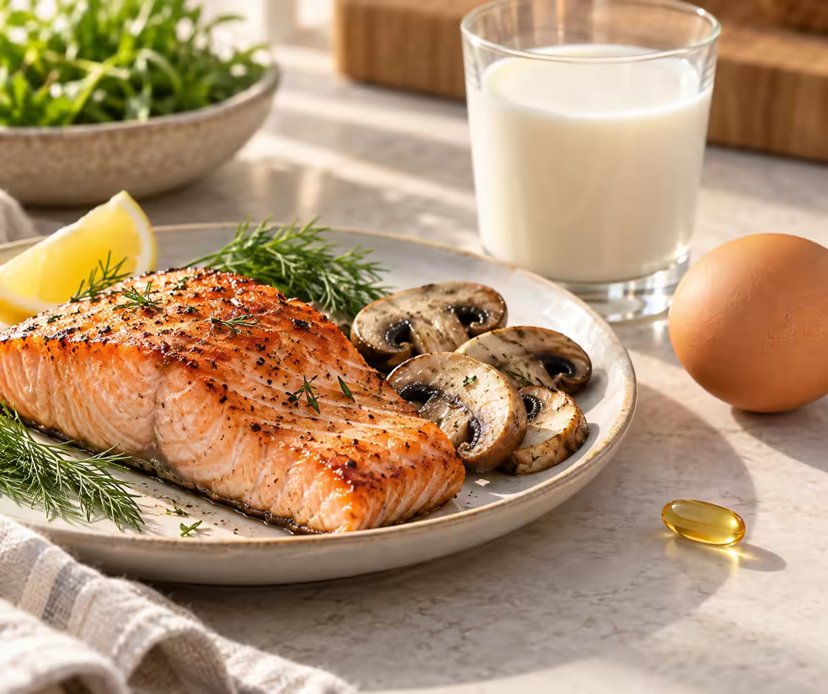 Thực phẩm và viên bổ sung vitamin D