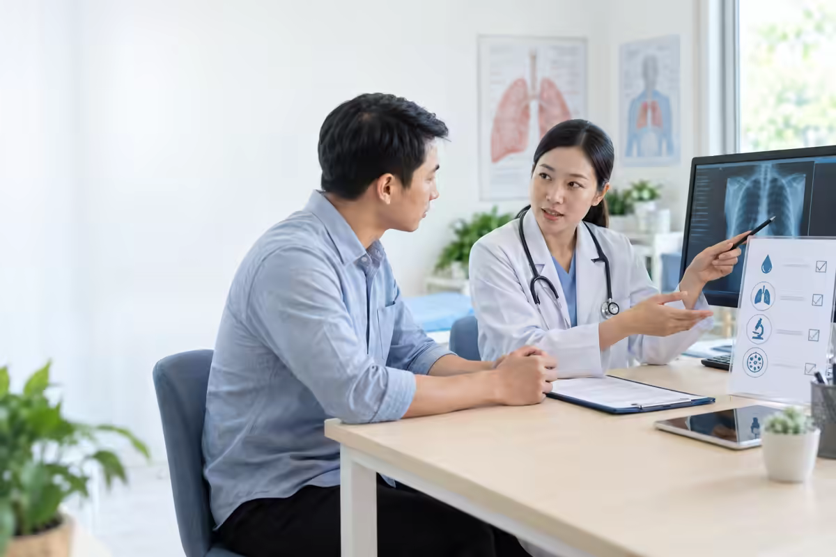 Bác sĩ giải thích vai trò xét nghiệm máu và phương pháp chẩn đoán lao phổi
