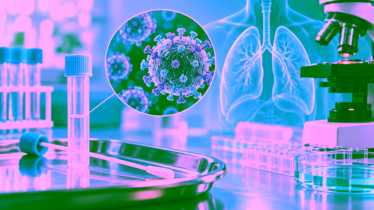 Mẫu xét nghiệm RSV và minh họa virus hô hấp