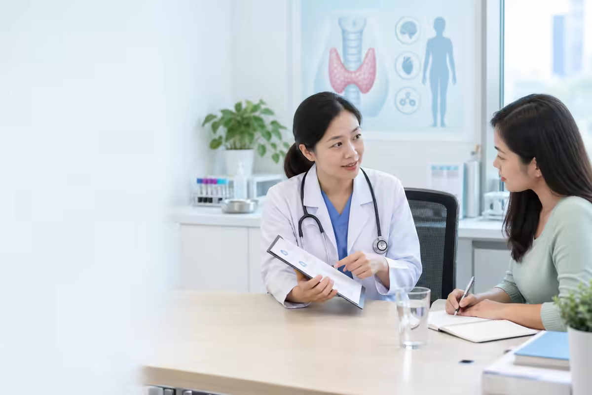 Bác sĩ tư vấn xét nghiệm tuyến giáp và việc nhịn ăn trước khi lấy máu