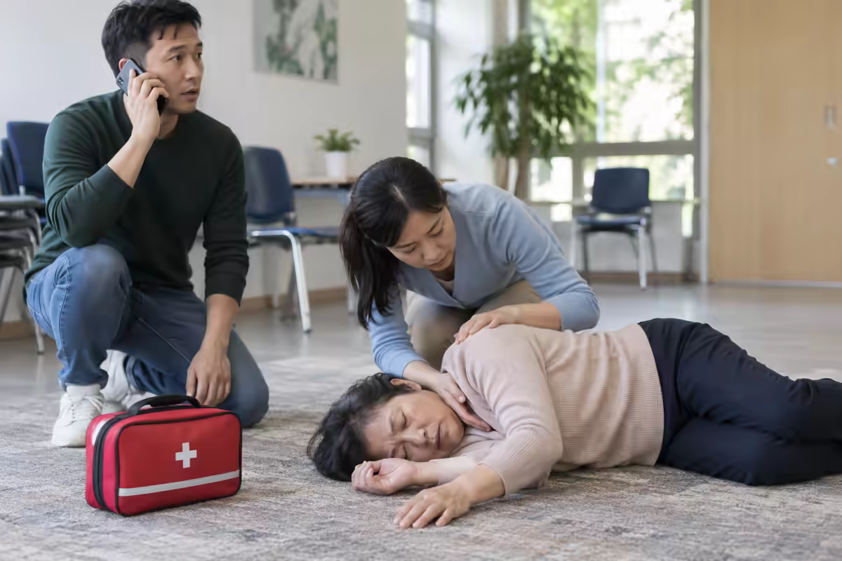 Xử trí người bất tỉnh – người sơ cứu kiểm tra hô hấp và đặt nạn nhân ở tư thế an toàn