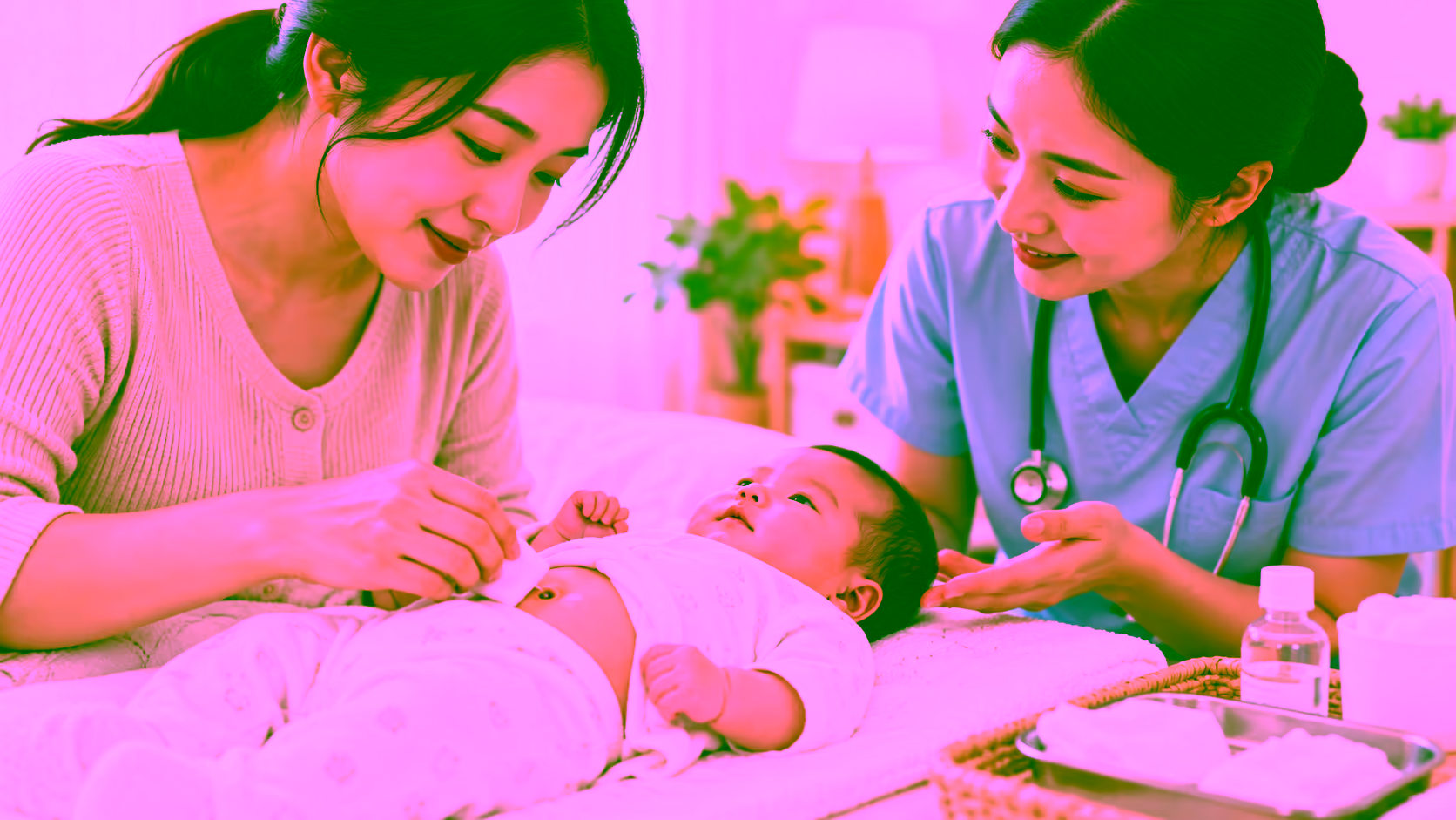 Minh hoạ vệ sinh rốn tại nhà