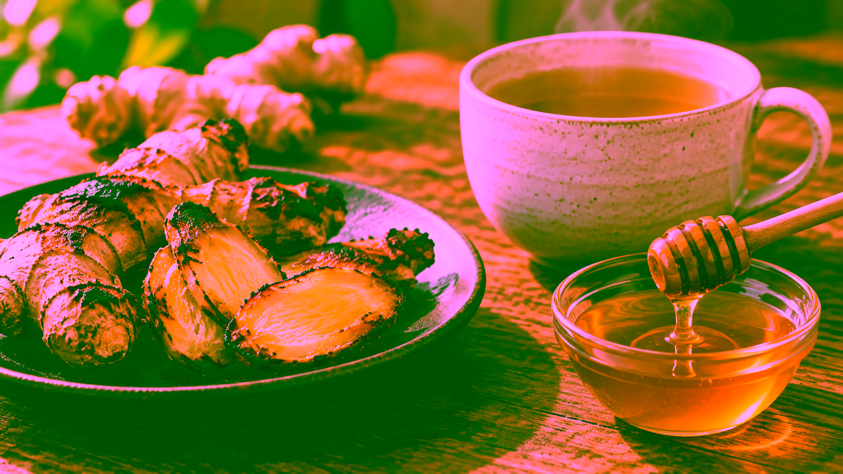 Minh hoạ gừng nướng mật ong