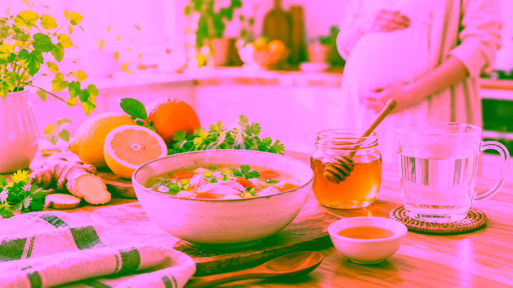 Minh hoạ bà bầu bị ho
