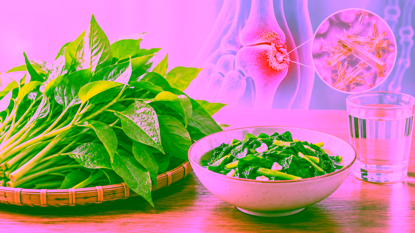 Minh hoạ rau ngót và bệnh gút