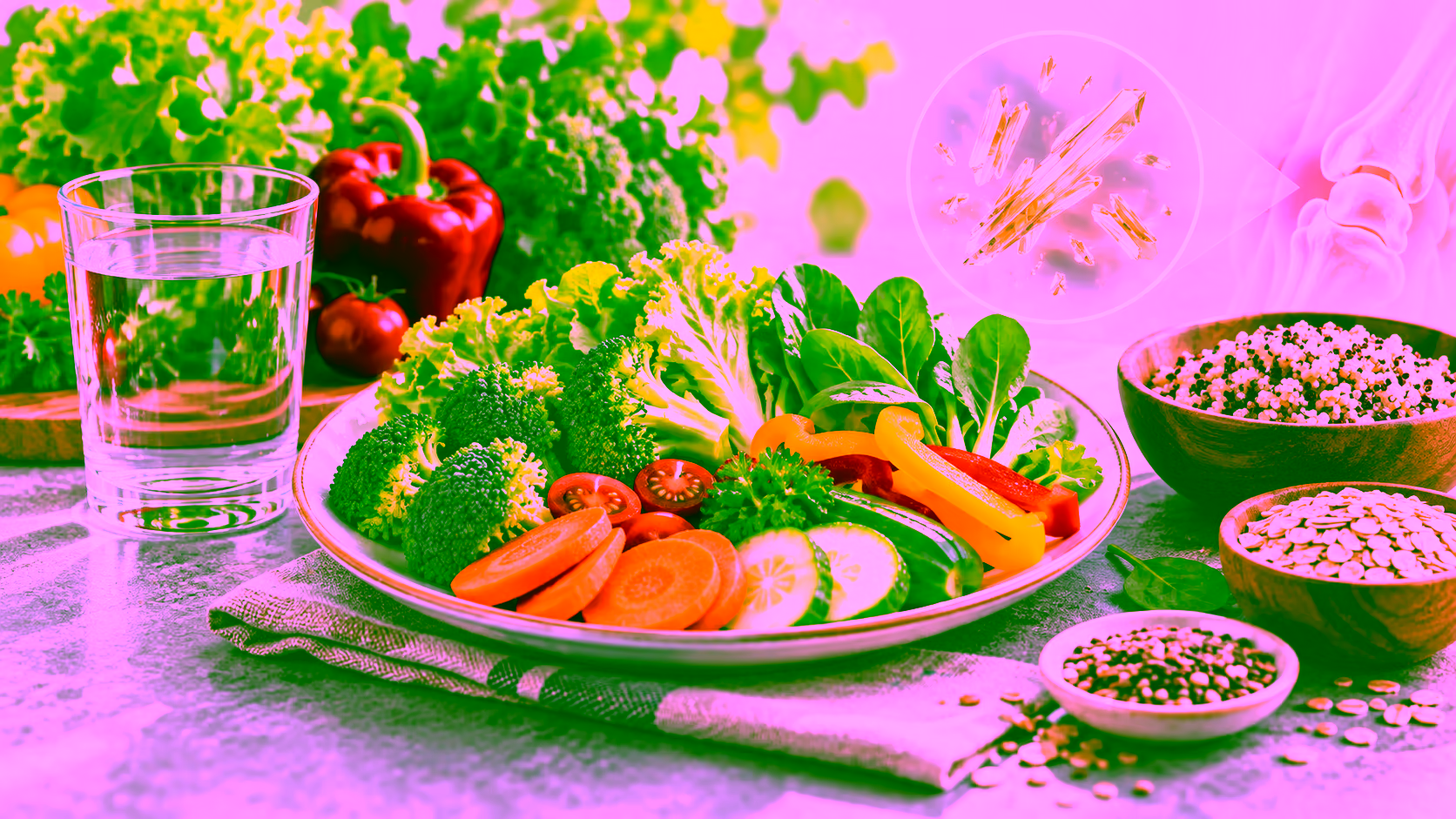Minh hoạ chế độ ăn và bệnh gút