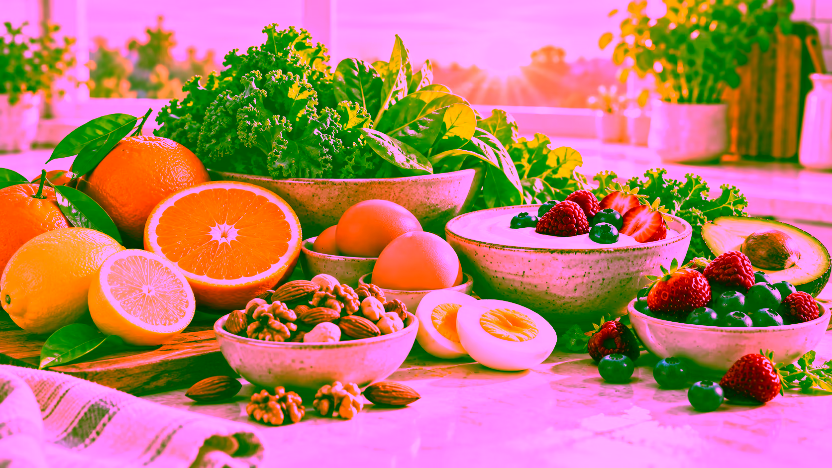 Minh hoạ thực phẩm giàu vitamin