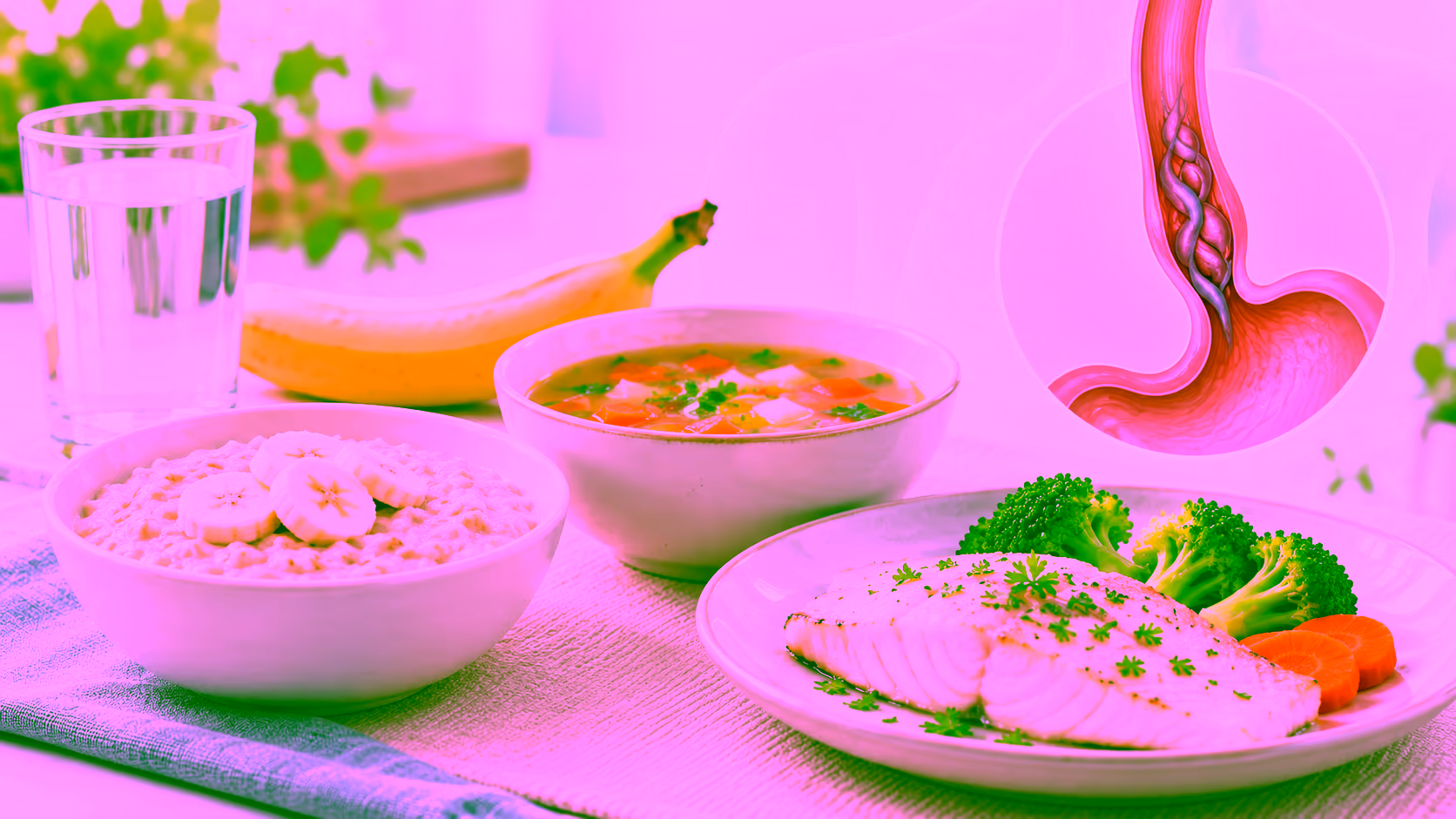 Minh hoạ món ăn nhẹ và lành mạnh khi bị giãn tĩnh mạch thực quản