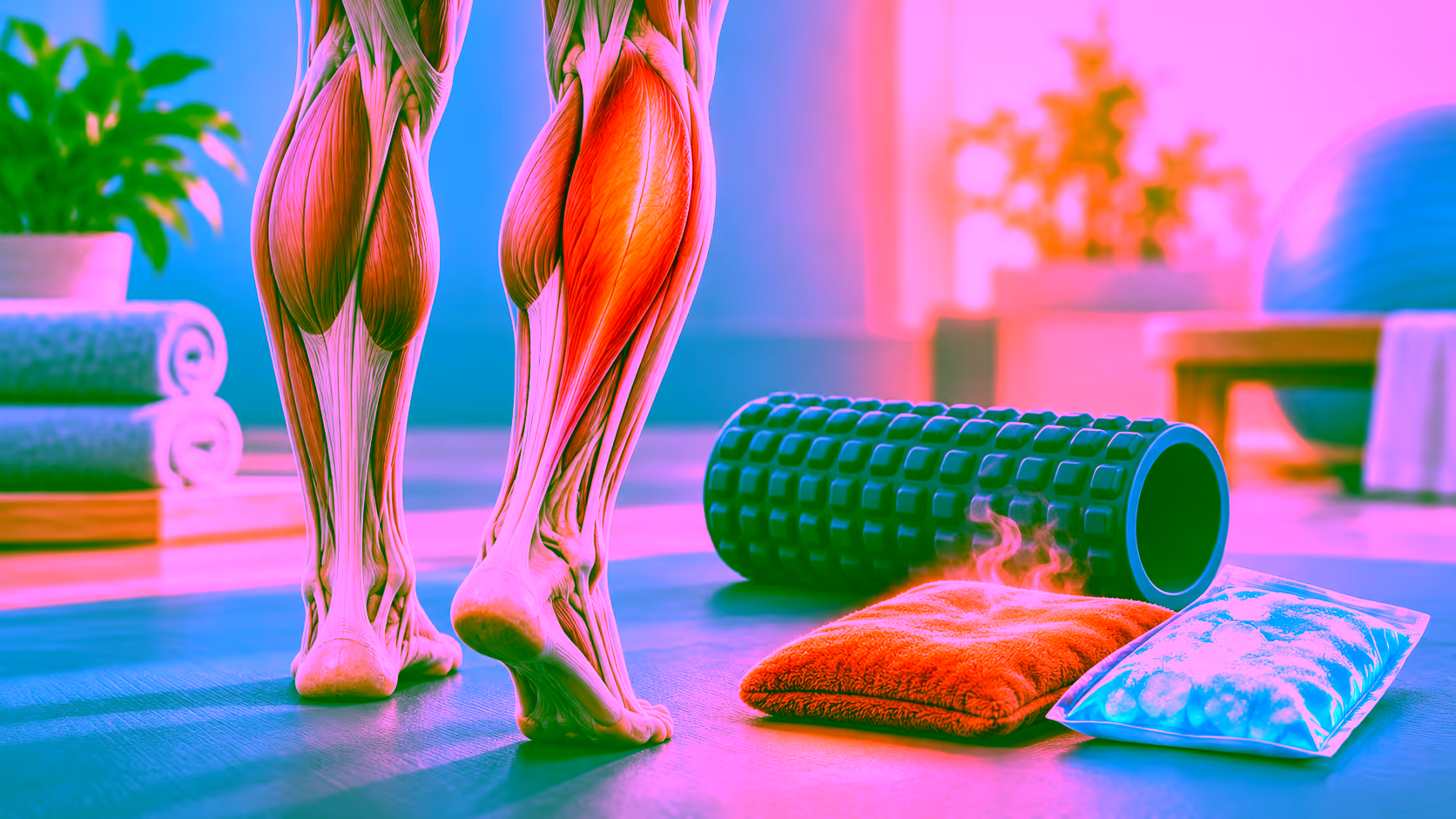 Minh hoạ giảm đau cơ bắp chân