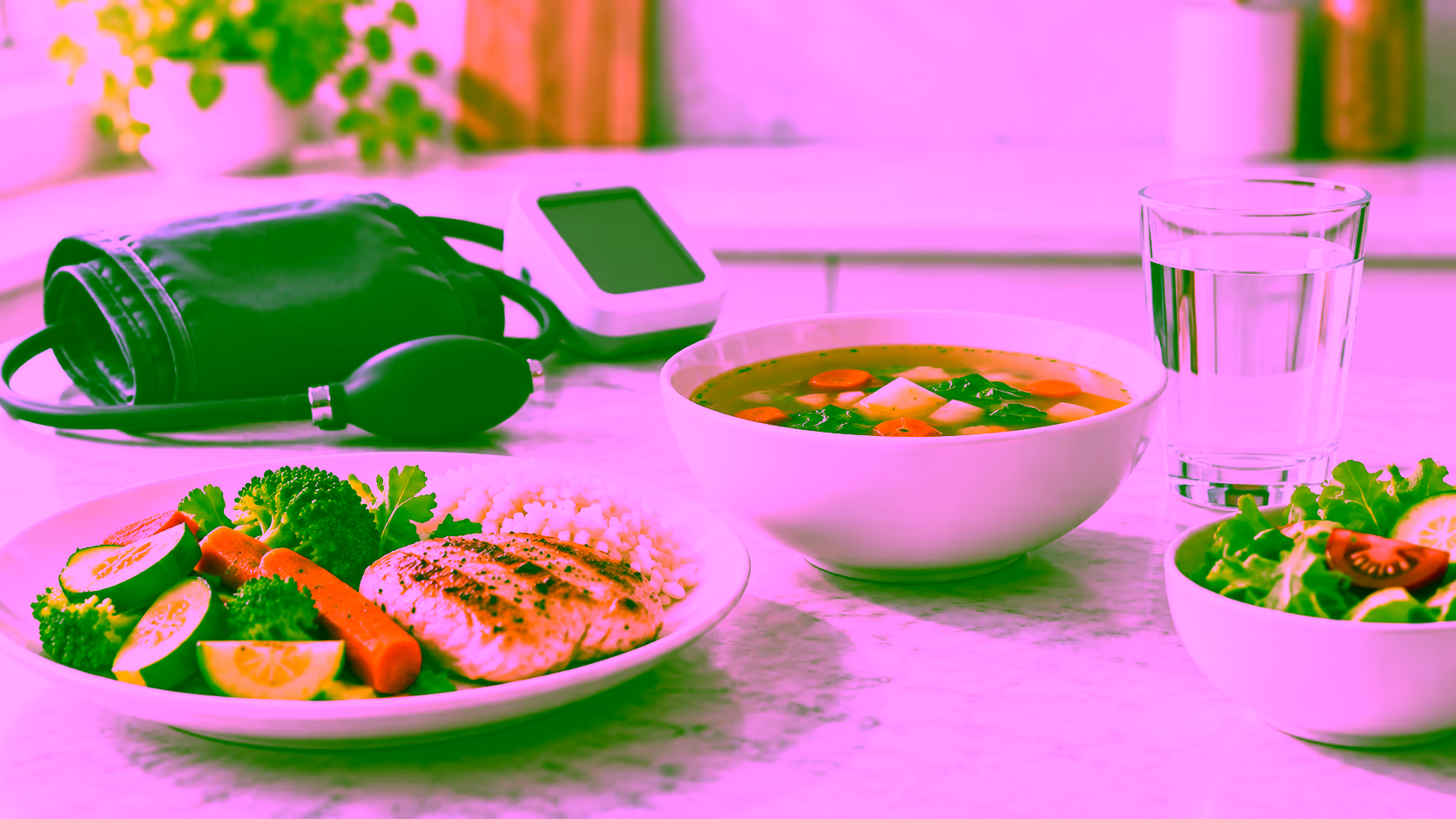 Minh hoạ huyết áp thấp và chế độ ăn