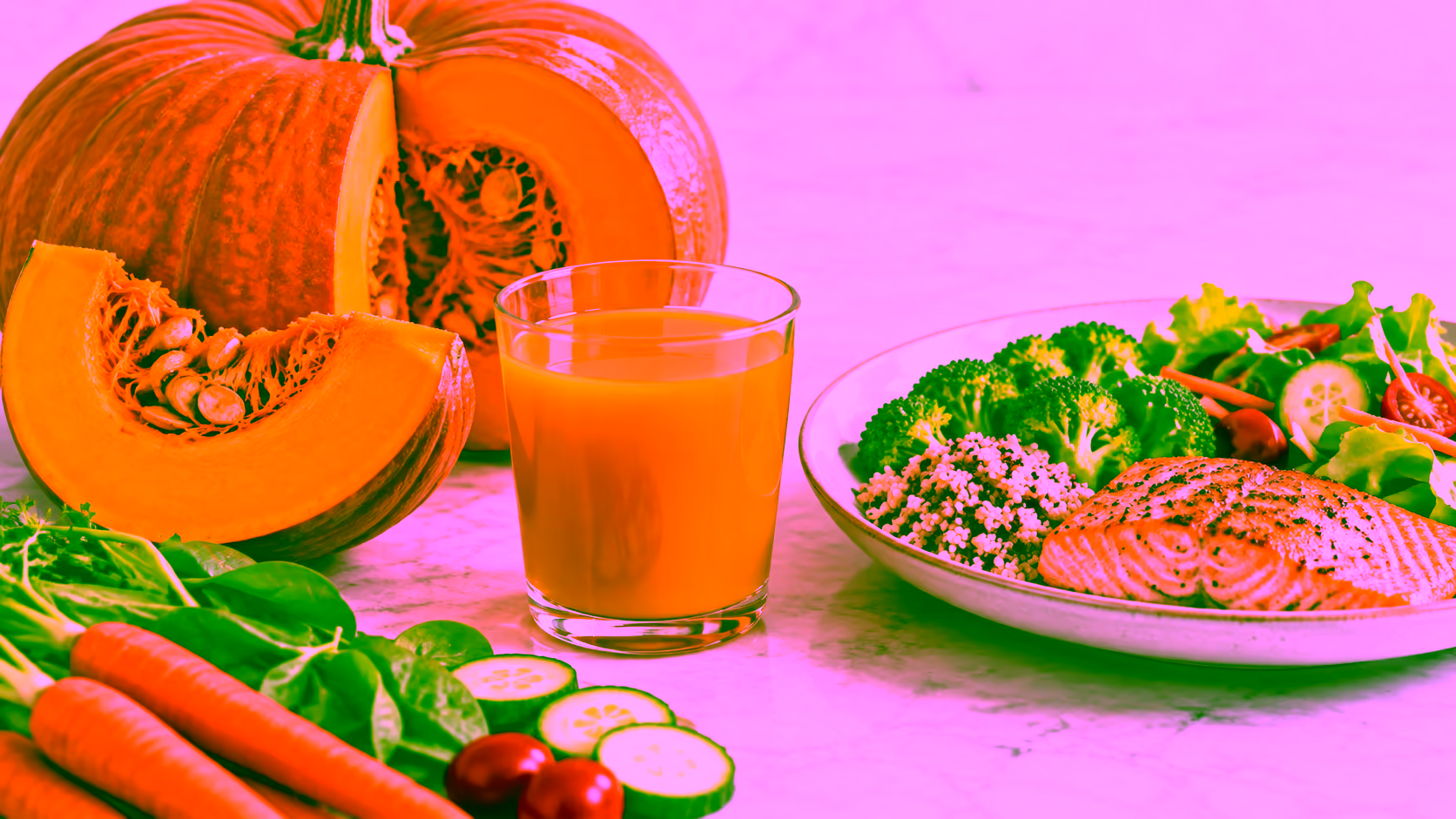 Minh hoạ nước ép bí đỏ và tiểu đường