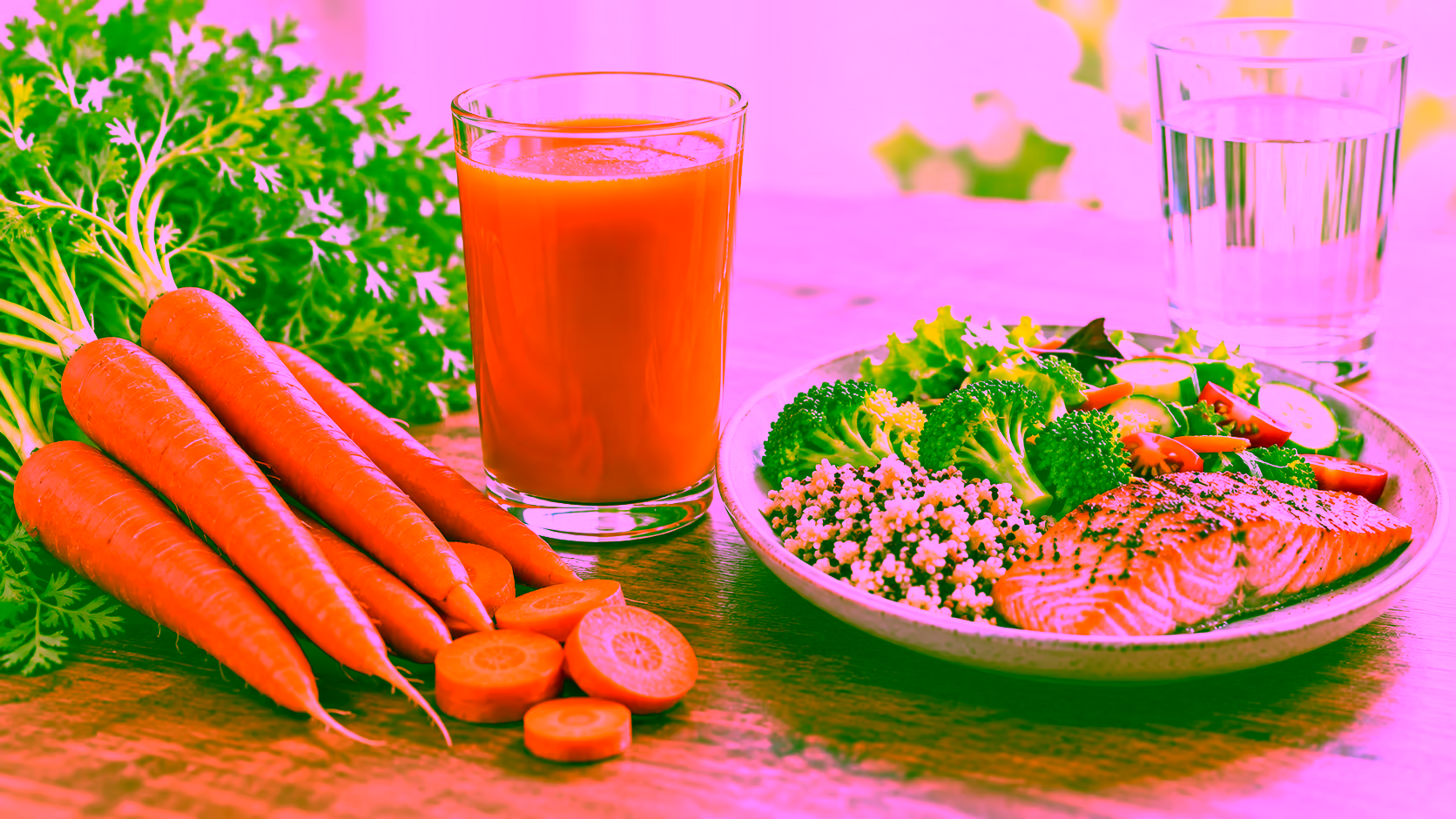 Minh hoạ uống nước ép cà rốt