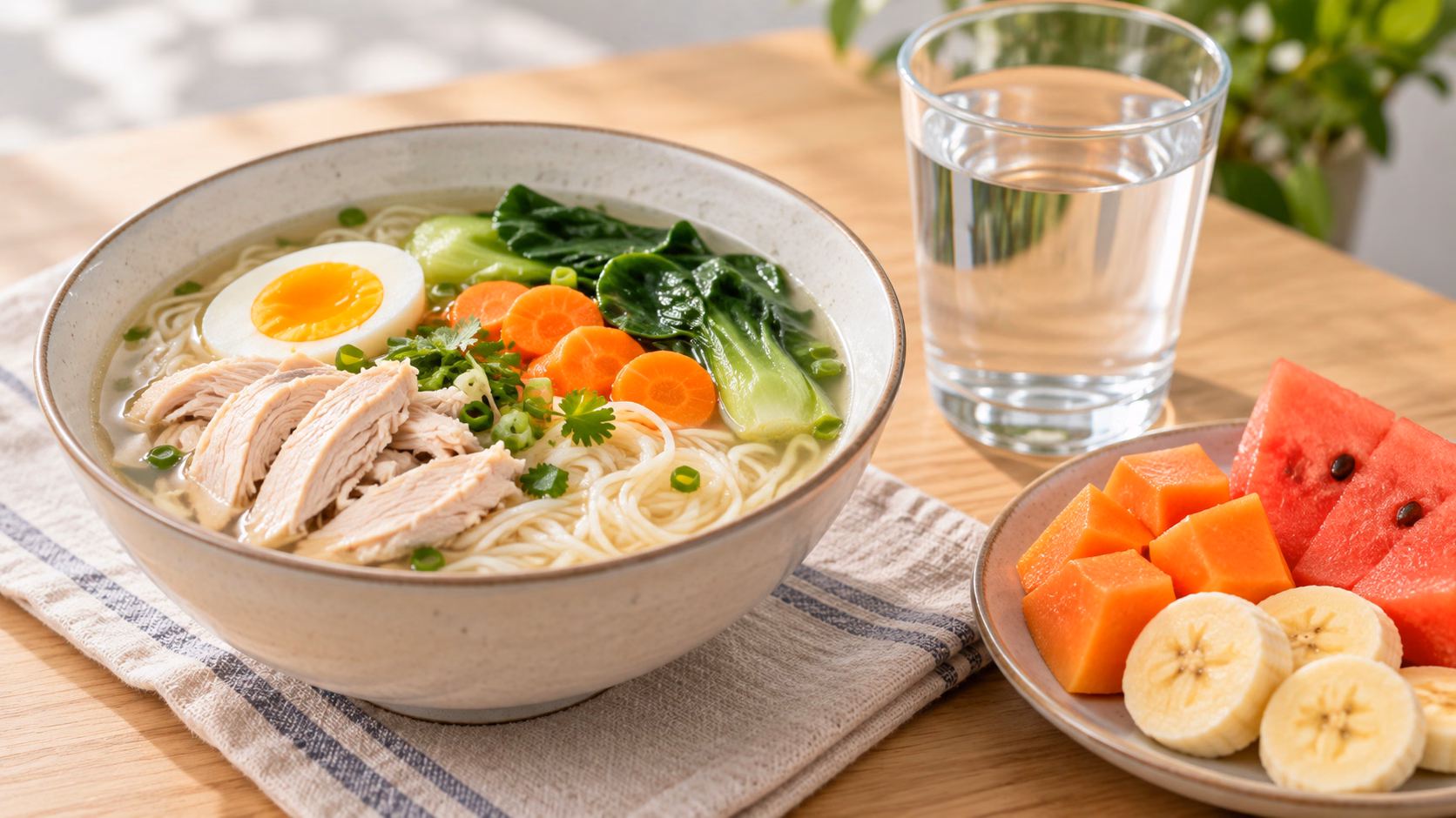 Minh hoạ người bệnh sốt xuất huyết ăn mì và dinh dưỡng hồi phục