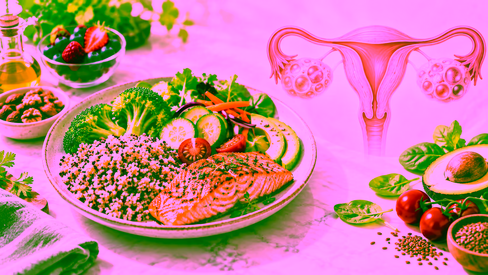 Minh hoạ thực đơn cho người đa nang buồng trứng
