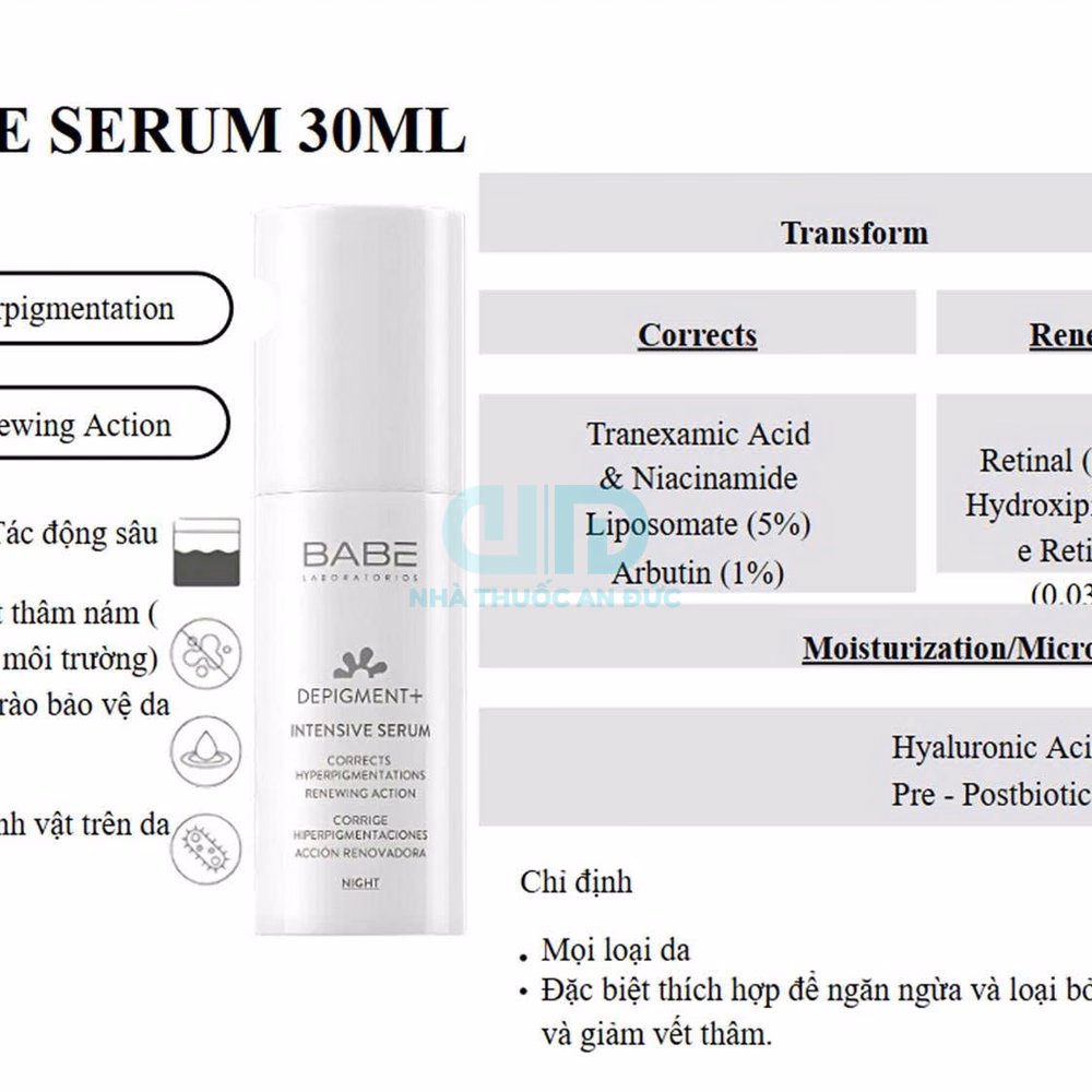 Tinh chất dưỡng da BABE Depigment+ Intensive Serum - Hình 1