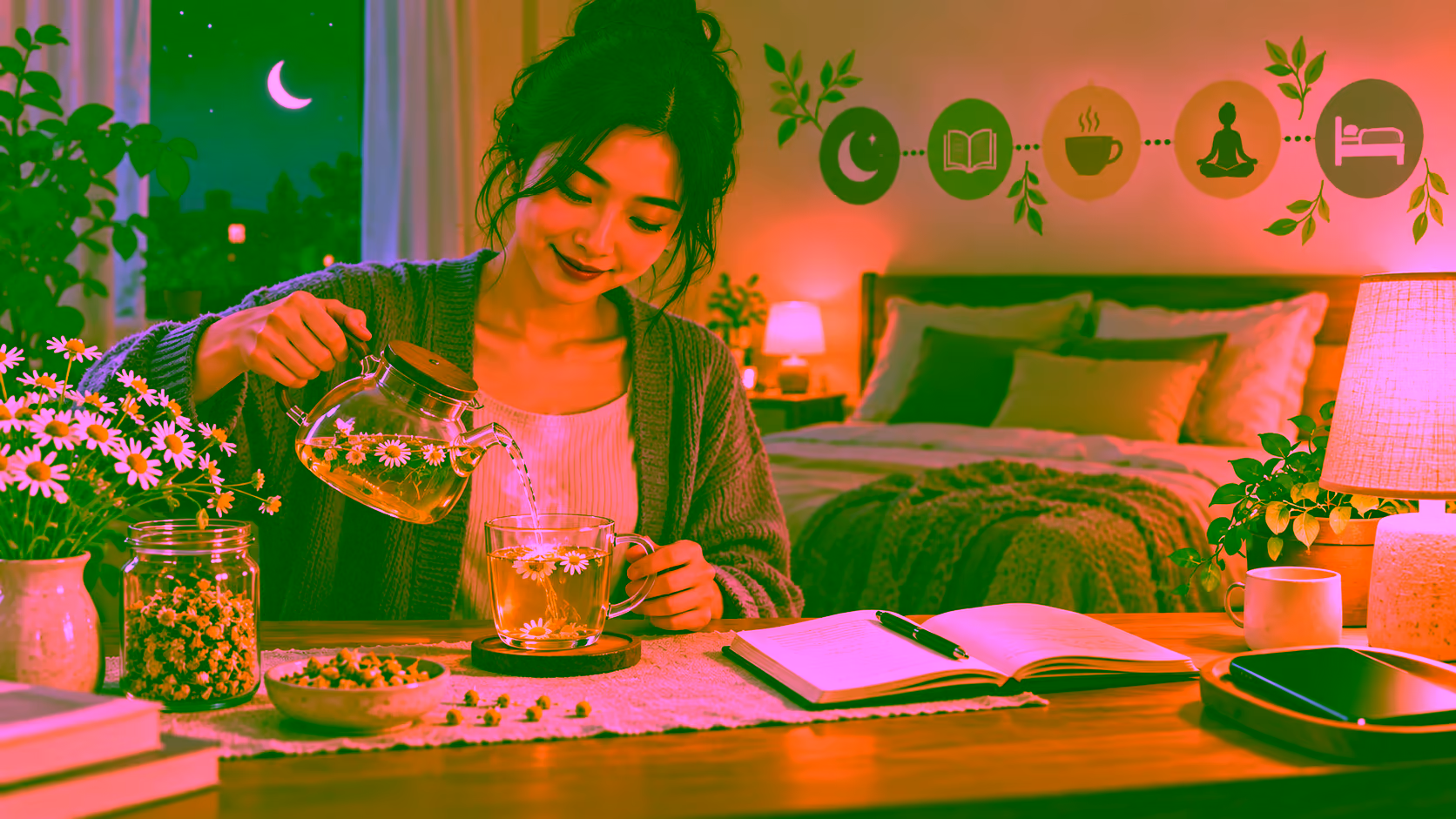 Mẹo dùng trà hoa cúc hỗ trợ cải thiện mất ngủ an toàn và hiệu quả