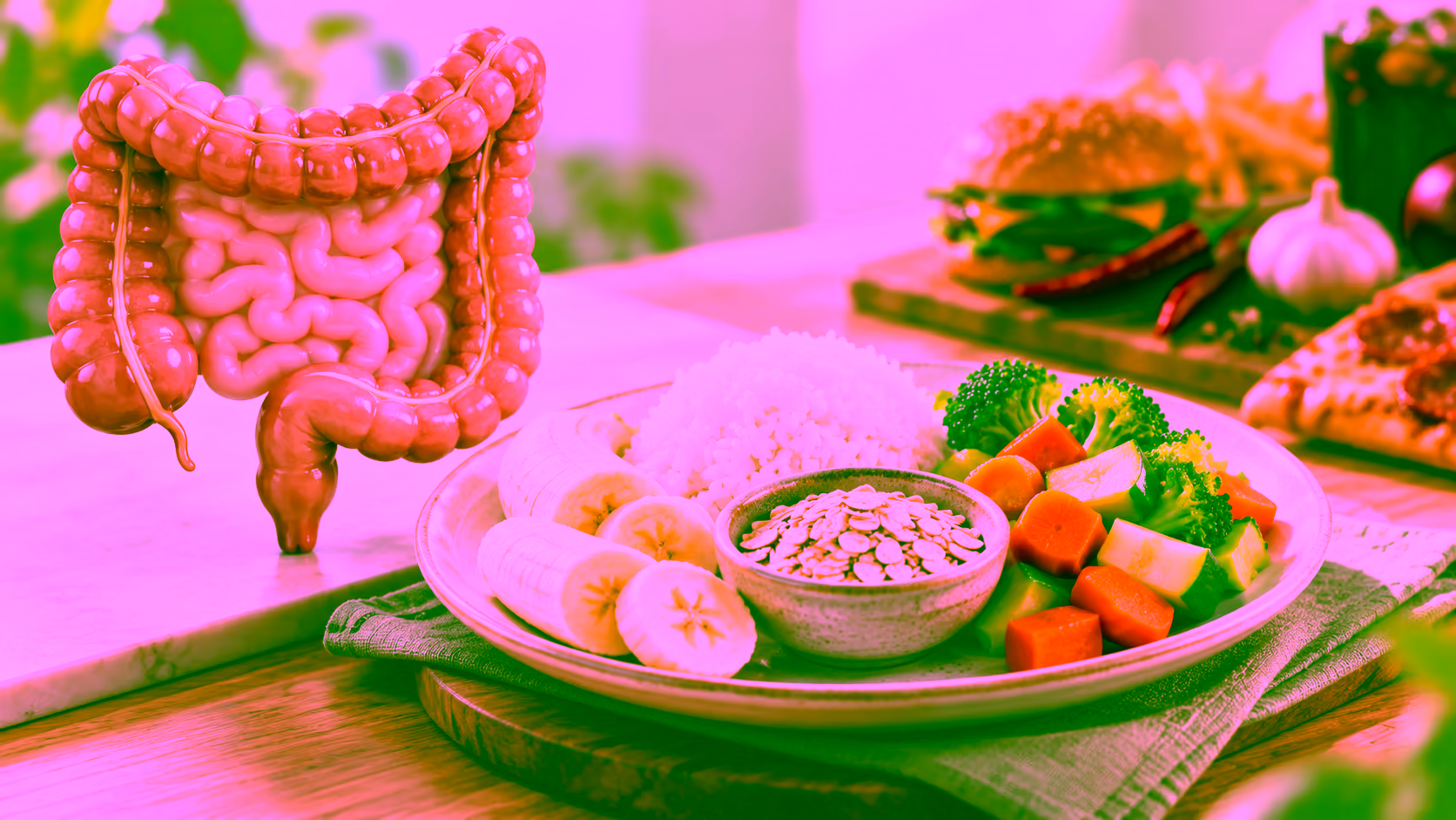 Minh hoạ chế độ ăn khi viêm đại tràng co thắt