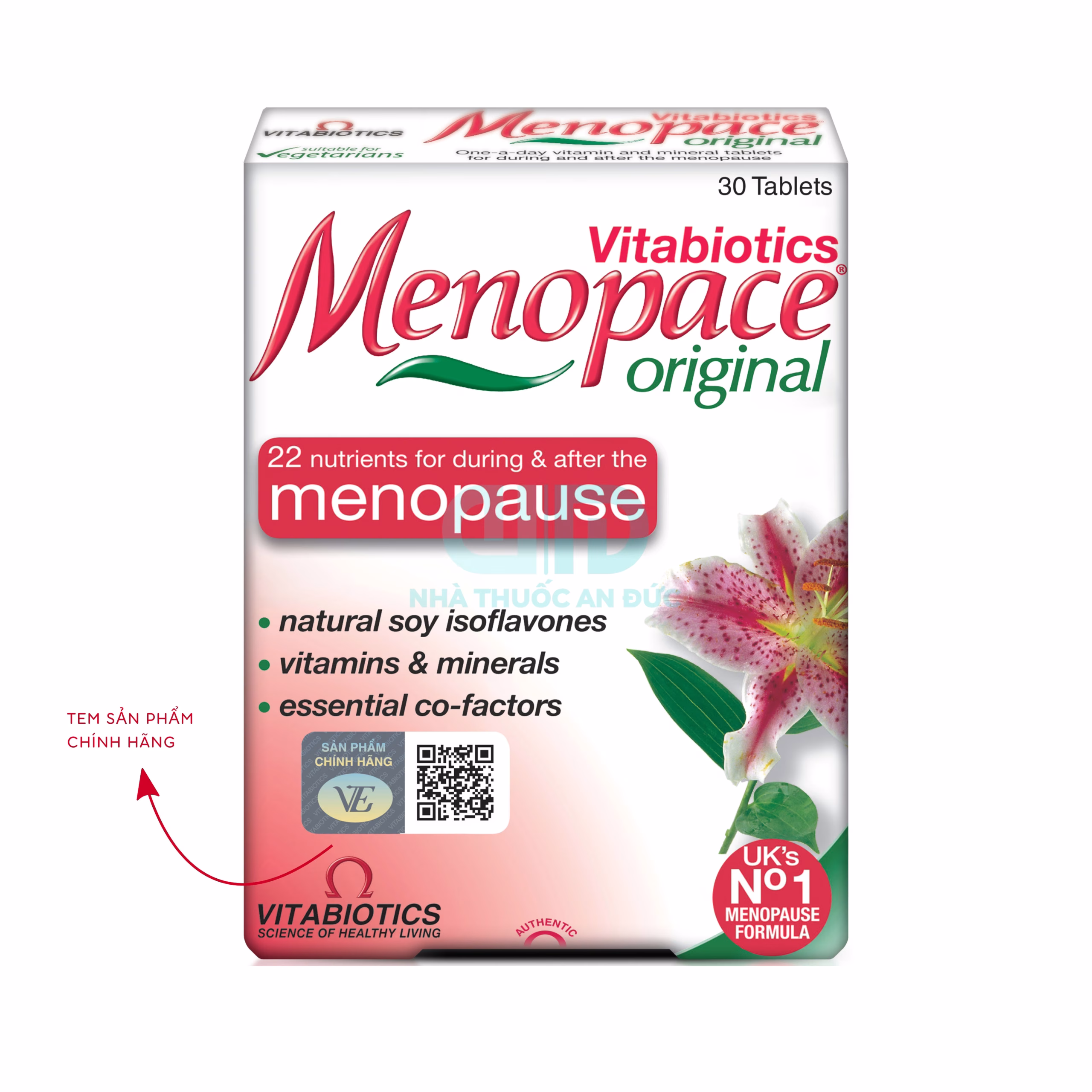 Hộp sản phẩm Menopace Original 30 viên