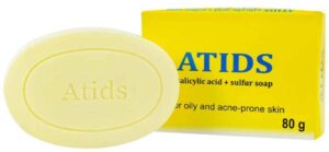 Xà phòng tắm Atids Salicylic Acid 2% + Sulfur làm sạch da, thích hợp cho da dầu, da mụn (80g)