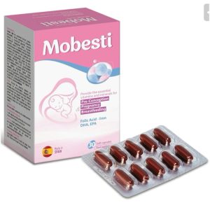 Mobesti – Viên Uống DHA, EPA & Vitamin Tổng Hợp Cho Bà Bầu, Hỗ Trợ Giảm Nôn Nghén & Tăng Cường Sức Khỏe Mẹ Bầu (Hộp 30 viên)