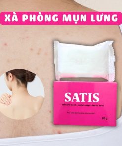 Xà Phòng SATIS 80g – Hỗ Trợ Giảm Mụn Lưng, Mụn Ngực, Làm Sạch Da, Tẩy Tế Bào Chết, Cho Da Dầu Mụn