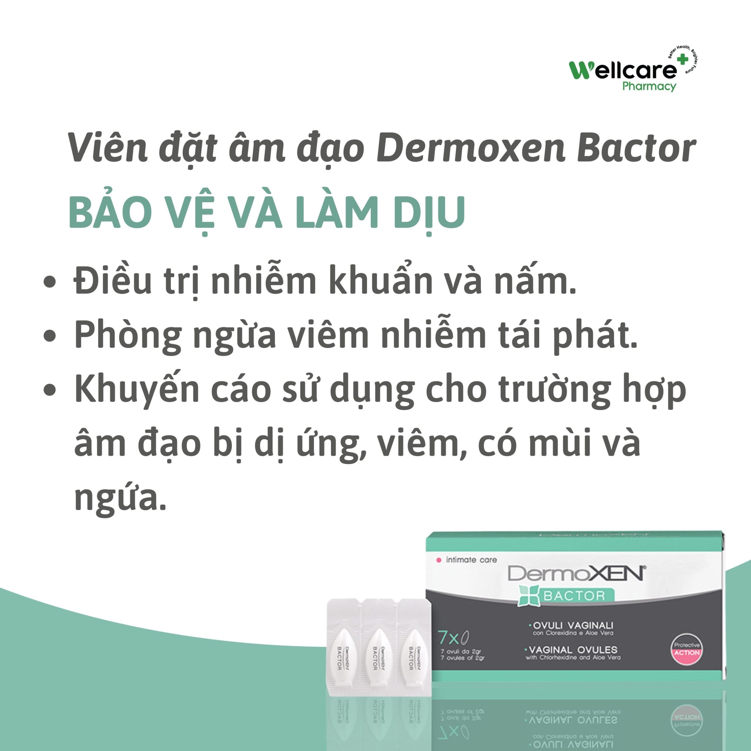 Dermoxen Bactor - Viên đặt âm đạo điều trị viêm nhiễm của Ý Dermoxen Bactor Viên đặt âm đạo điều trị viêm nhiễm của Ý