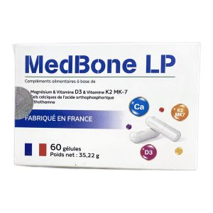 MedBone LP – Viên Uống Bổ Sung Canxi Tảo Biển Đỏ, Vitamin D3 & K2 Hỗ Trợ Phát Triển Chiều Cao, Chắc Xương, Ngăn Loãng Xương (Hộp 60 viên)