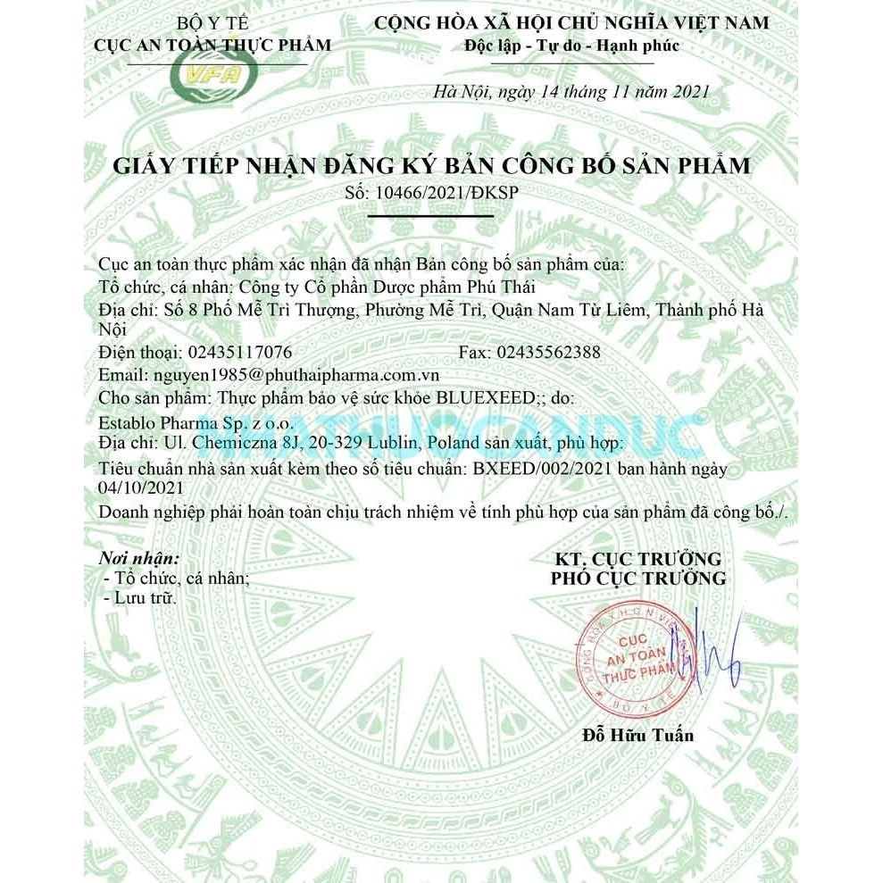 Xem giấy công bố sản phẩm