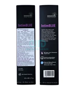 Thông tin chi tiết và thành phần trên vỏ hộp IntimBlue