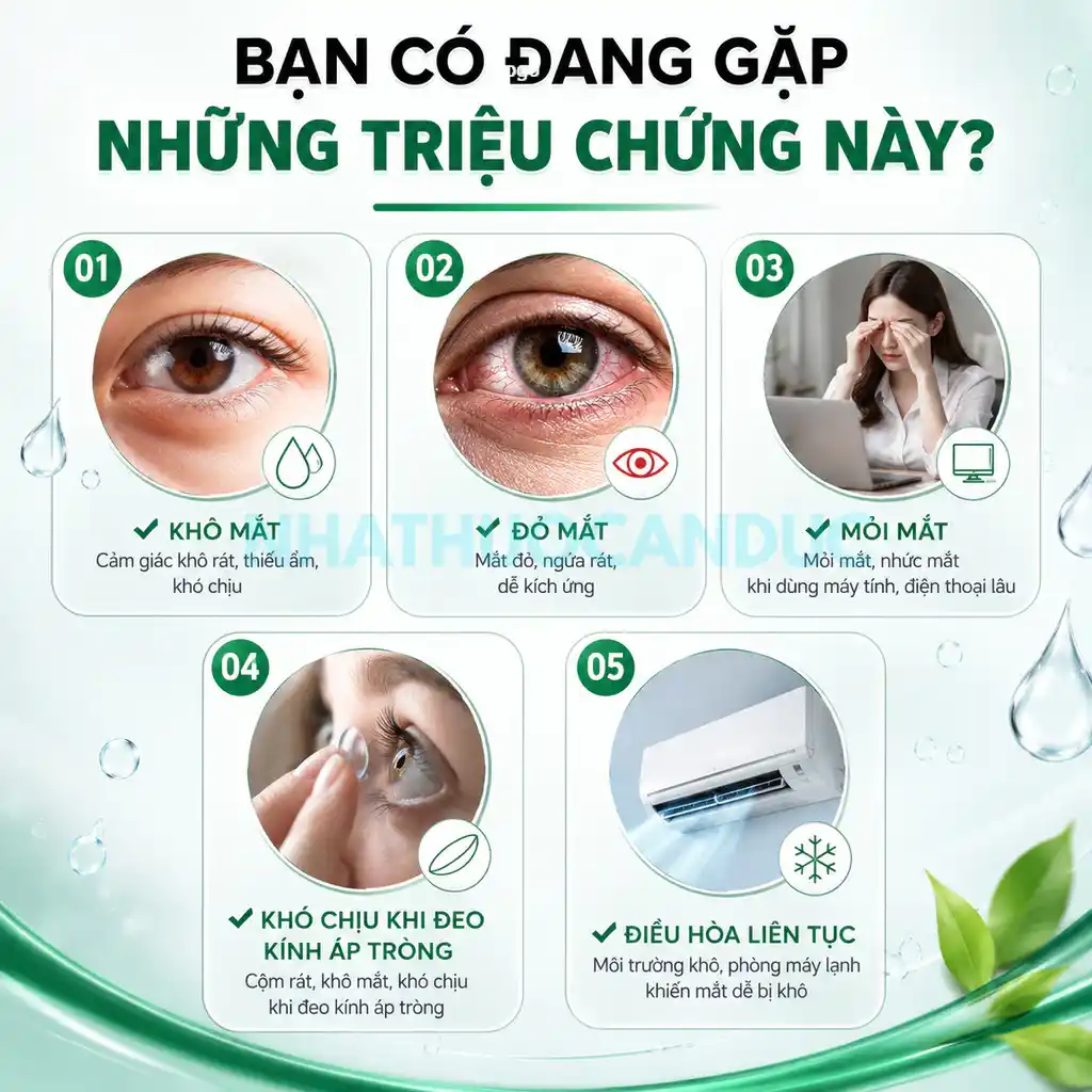 Các triệu chứng khô mắt và mỏi mắt cần sử dụng Rxolve Soothe