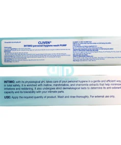 Dung dịch vệ sinh phụ nữ Cliven Intimo 200ml thông tin chi tiết