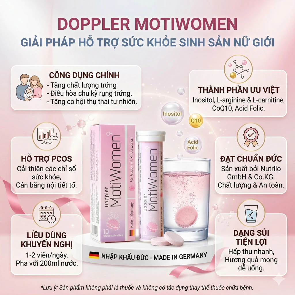Thông tin công dụng viên sủi Doppler MotiWomen